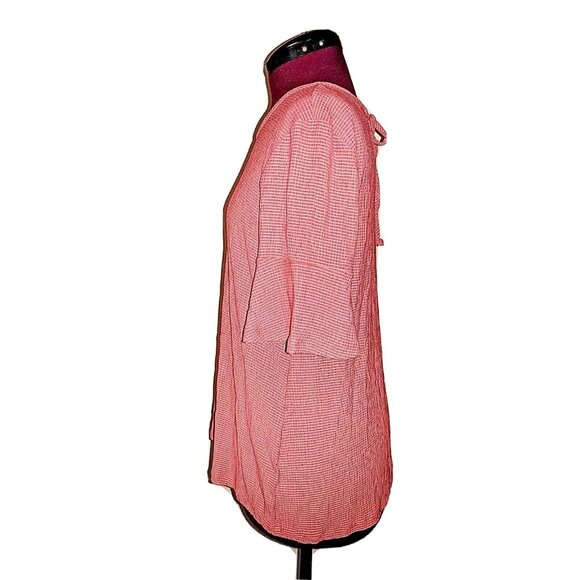 LC Lauren Conrad Top Blouse Women Keyhole Back Bell Short Sleeve Size Medium - Picture 5 of 7